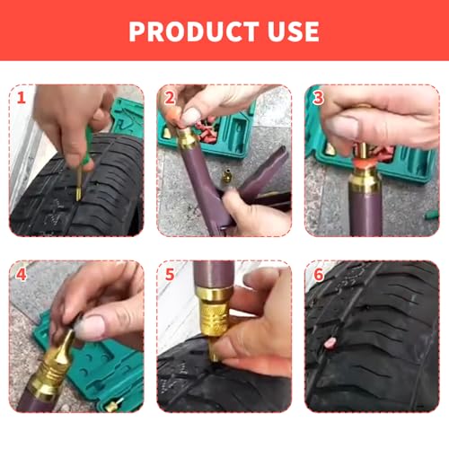 Mushroom Tire Plug Kit with 90PCS Pins,Practical Rapid Plug 2.0 Tire Repair for Flat Tire Repair Kit,Car Accessories Mushroom Plug Tire Repair Kit Fits Tubeless Tires (90pcs large mushroom heads) - color: 90pcs large mushroom heads