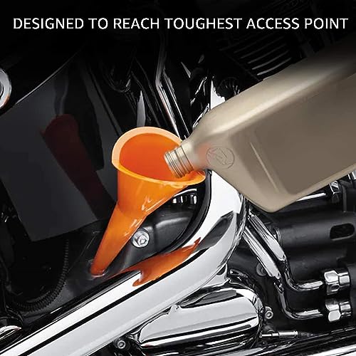 UCS 1123 QuickFill Spill Saver Funnel – Multi-Purpose Long Mouth Fueling Funnel, Wide Opening, Spill-Free Fluid Transfer for Gas, Oil, Coolant & Windshield Washer Fluid – Orange