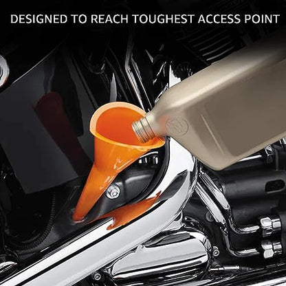 UCS 1123 QuickFill Spill Saver Funnel – Multi-Purpose Long Mouth Fueling Funnel, Wide Opening, Spill-Free Fluid Transfer for Gas, Oil, Coolant & Windshield Washer Fluid – Orange