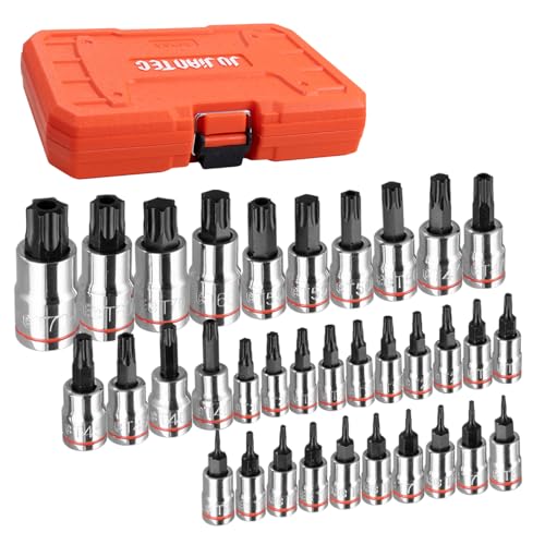 34-Piece Master Torx Bit Socket Set | 1/4", 1/2" & 3/8" Drive, Solid Star & Tamper Proof T6 ~ T70, Premium CR-V & S2 Alloy Steel, Heavy-Duty Storage Case - style: Torx Bit Socket Set