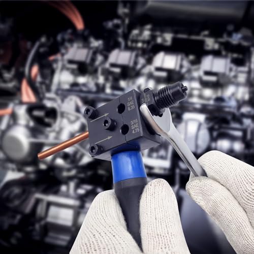 Brake Line Flaring Tool Kit, 3/16 in and 1/4 in Double Flaring Tool | Flare Tool for Vehicle Brake & Hydraulic Lines