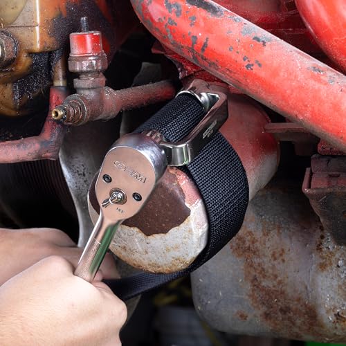 OEMTOOLS 87119 Oil Filter Strap Wrench, Dual Drive Oil Filter Removal Tool, For Filters Over 8 Inches, 27" Heavy Duty Nylon Wrench, Compatible with 3/8-Inch and 1/2-Inch Drive Tools