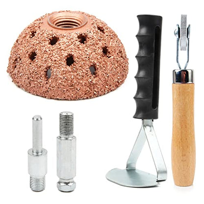 Shineyoo Tire Repair Patch Tools - 42mm Tungsten Steel Buffing Wheel & Tire Patch Roller Scraping Cutter Kit - size: 42 mm