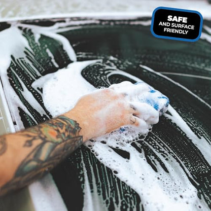 The Rag Company - Ultra Clay Scrubber - Fast and Effective Removal of Paint Contaminants, Light Overspray, and More; Dual Sided Design for Scrubbing and Clay Work; Deep Clean Glass (2-Pack) - color: Blue