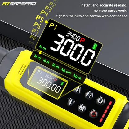 ATsafepro Digital Torque Wrench-1/2-Inch Drive & 5.1-340Nm (3.8-250.8 ft-lb), Heavy Duty Torque Wrench with Buzzer, 5 Units, ±2% Accuracy for Trucks & Machinery - style: 1/2" 3.8-250.8 FT.LB Digital Torque Wrench