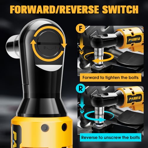 1/2 Inch Cordless Ratchet Wrench Compatible with DeWalt 20V Max Battery, 74Ft-Lbs (100N.m) High Torque, Brushless Motor, 0-400RPM Variable Speed, 7 Sockets, 1/2" to 3/8" Adapter, 3" Extension Bar