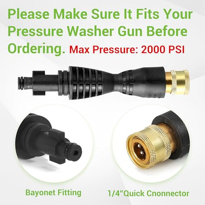 FIXFANS Pressure Washer Gun Adapter, Compatible with Ryobi, Portland, Husky | 1/4” Quick Connector, 6 Inch Power Washer Wand Replacement Kit 5 Spray Nozzles and 1 Tips Holder - size: 6 Inch