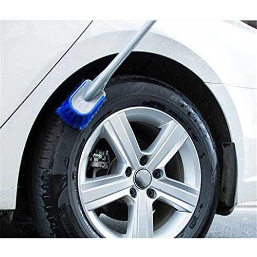 Car Tire Cleaning Brush Long Handle Wheel Brush Exhaust Pipe Cleaning Brush for Gm Truck,Motorcycle,Bicycle,Multi-Function Cleaning Tool