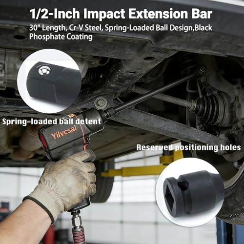 1/2 Inch Drive Extension,30-Inch Length 1/2" Impact Extension Bar,30" Long Socket Wrench Extender,Cr-V Steel (30 Inch) - size: 30 Inch