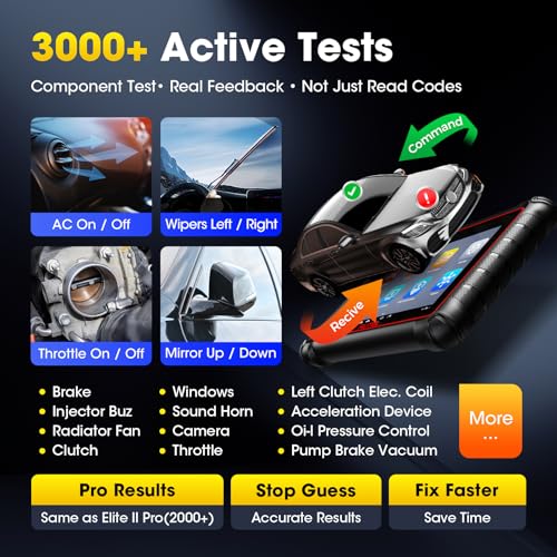 Autel MK900 Scanner, 2026 OBD2 Diagnostic Tool Up of MK808S MX808S MK808BT, Works as MaxiCOM MX900 MK900BT MK900-BT w/ 3000+ Bidirectional Active Tests, All System, 40+ Resets, DOIP CANFD, FCA