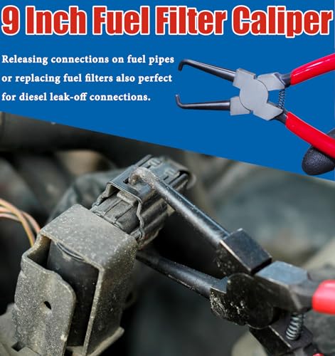 6 PCS Fuel Line Disconnect Pliers Set Hose Remover Tool With 80 Degree Disconnect Pliers Hose Remover Pliers Hose Pipe Clamp Clip 7 Inch Fuel Filter Caliper Flat Hose Clamp Plier Set - size: 6 Pcs Set