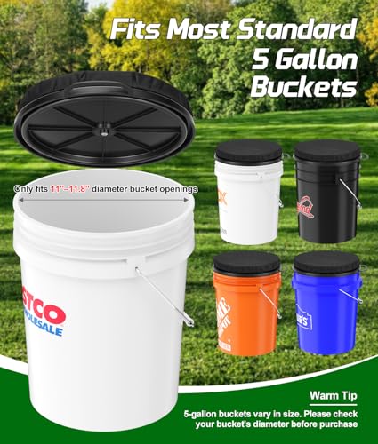 PAHTTO 5 Gallon Bucket Seat,Tool Organizer Bag & Bucket Seat Lid | Silent 360° Swivel Bucket Chair, for Camping, Fishing, Gardening, Yard Work, Hunting(Bucket and Tools Not Included)