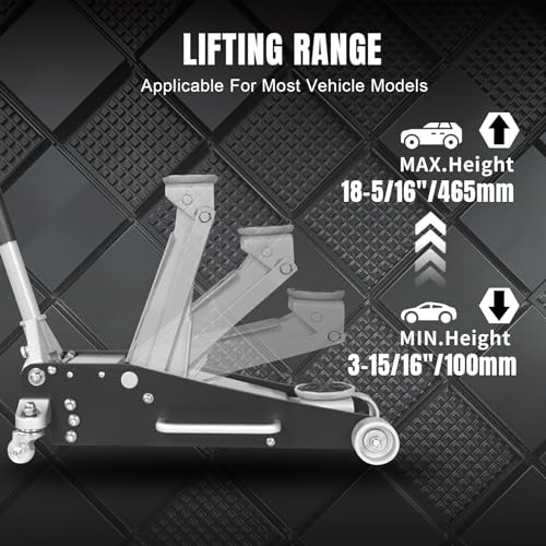 Big RED Floor Jack 2.5 Ton (5,000 lb) Capacity,Aluminum and Steel Hydraulic Low Profile Car Jack with Dual Piston Quick Lift Pump,Lightweight Racing Floor Jack for Vehicle,Red - size: 2.5 Ton (5,000 lb), style: Aluminum and Steel Floor Jack