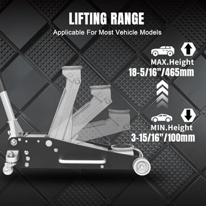 Big RED Floor Jack 2.5 Ton (5,000 lb) Capacity,Aluminum and Steel Hydraulic Low Profile Car Jack with Dual Piston Quick Lift Pump,Lightweight Racing Floor Jack for Vehicle,Red - size: 2.5 Ton (5,000 lb), style: Aluminum and Steel Floor Jack