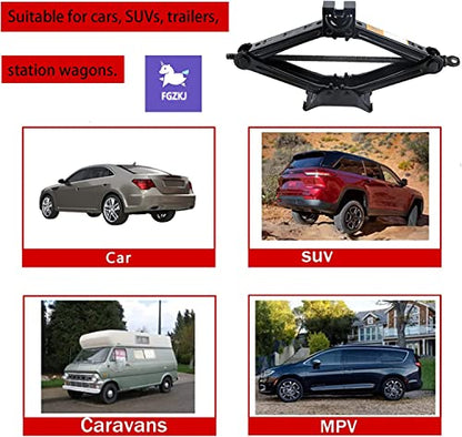 Scissor Jack for Car,Car Jack Kit - Tire Jack with Energy-Saving Ratchet Handle,Can Support a Maximum Weight of 1.5T (3307lb),Portable, Suitable for Small Cars and SUV (Saving Handle-1.5 tons) - size: Saving Handle-1.5 tons