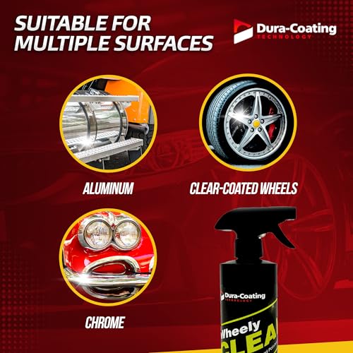 DURA-COATING TECHNOLOGY Wheely Clean - Professional Wheel Cleaner Spray - Ready-to-Use Tire Cleaner and Rim Cleaner - Suitable for Aluminum, Chrome, or Clear-Coated Wheels - Removes Brake Dust - 16 oz - size: 16 Fl Oz (Pack of 1)