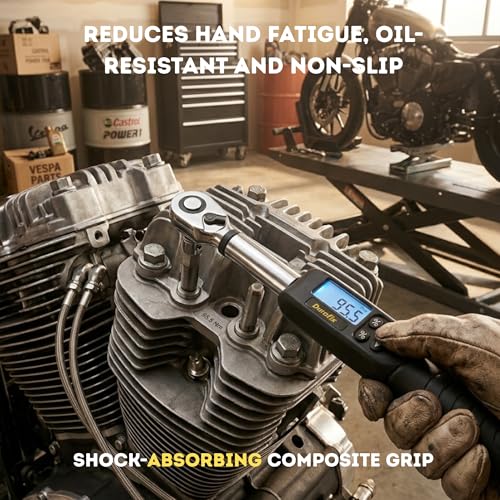 Durofix RM601-3S 3/8” (3.7 to 37 ft-lbs.) Digital Torque Wrench Kit with Sockets, Buzzer & LED Flash Notification – ISO 6789 Standards with Certificate of Calibration