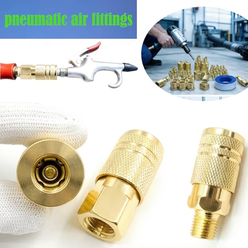 55PCS 1/4" NPT Quick Connect Coupler Plug Assortment Set, Air Hose Fittings | includes couplers and plugs for various pneumatic tools. Perfect for automotive, woodworking, and industrial DIY applications
