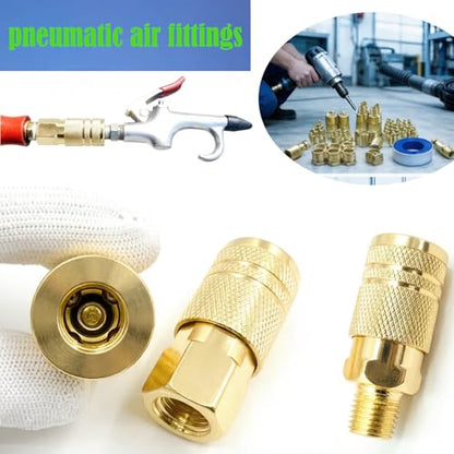 55PCS 1/4" NPT Quick Connect Coupler Plug Assortment Set, Air Hose Fittings | includes couplers and plugs for various pneumatic tools. Perfect for automotive, woodworking, and industrial DIY applications