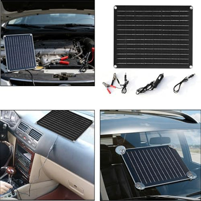 XINPUGUANG 10W 12V Solar Panel Battery Charger Maintainer Kits Trickle Charger with Charge Controller, Cigarette Lighter, Alligator Clips, for RV,Car, Truck, Boat(10W)