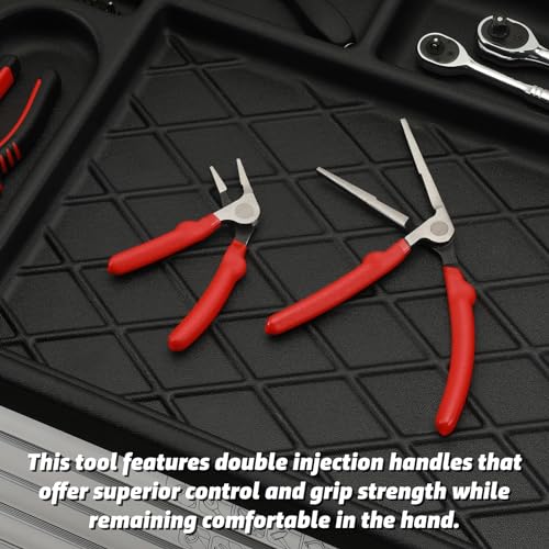 2PC Kiwi Bent Head Needle-Nose Pliers, Angled Head Needle Nose Kiwi Pliers, 6-Inch and 8-Inch, Double Injection Handles, Bent Head Design for Access Tight Spaces