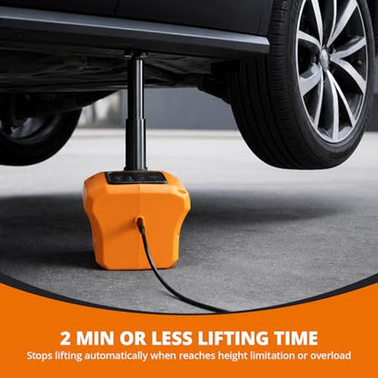 Electric Car Jack Kit 5 Ton 12V Cordless Hydraulic Floor Jack with Remote Control & Tire Inflator – Portable Emergency Lifting Kit for SUV, Sedan, Truck, Lifting Height 4.7-18 Inch