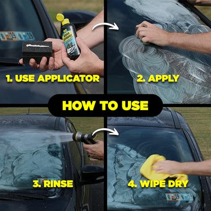 Invisible Glass 91411-6PK Glass Stripper Water Spot Remover Kit – Cerium Oxide Based Auto Glass Polish for Windshields, Hard Water Spots, Road Films & Old Coatings – 4 Fl Oz (Pack of 6) - size: 4 Fl Oz (Pack of 6)