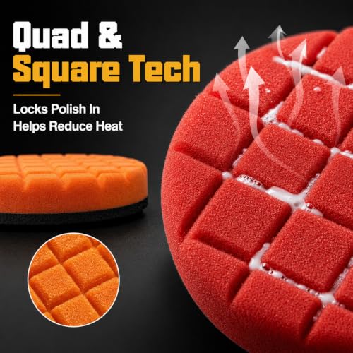 8 Pcs Buffing Polishing Pads, 6.5 Inch Polishing Pad, Compound Buffing Sponge Pads & Woolen Pads Cutting Polishing Pad Kit for Car Buffer Polisher - size: 6.5 - Inch