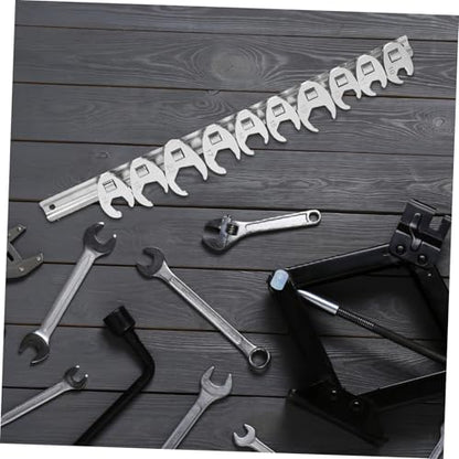 FUOYLOO 10pcs 3/8-inch Metric Ratcheting Open-end Wrench Set with Quick-release Swivel Head, Silver Flare Nut Crowfoot Wrenches for Automotive Repair and Maintenance