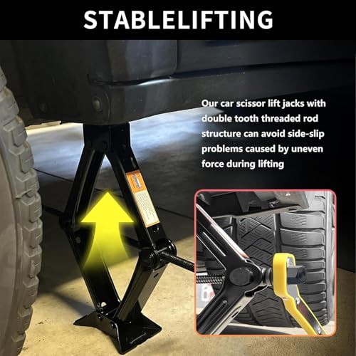 2 Ton Scissor Jack, Portable Car Jack with Lug Wrench, Tire Changing Tool Kit for Sedan SUVs Emergency Flat Tire Repair