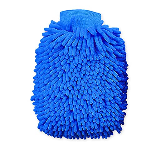 House Cleaning and Car Wash Mitts, Home Dusting Microfiber Gloves, Washing Clean Polish Faster (2-Pack, Blue) - color: Blue