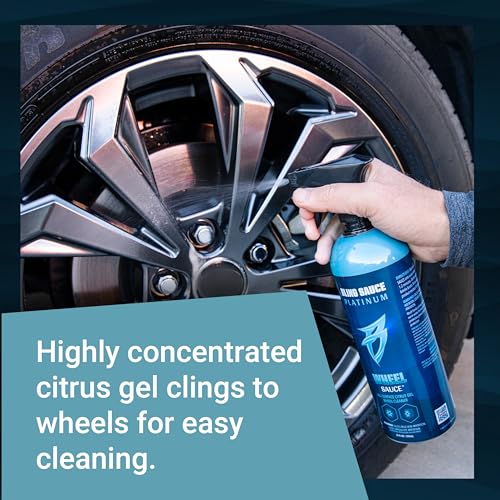 Bling Sauce Wheel Sauce Citrus Gel Wheel Cleaner, Cars, Trucks, SUVs, 24 oz | Citrus gel clings to brake dust and road grime on painted, powder-coated or chrome wheels without harming rubber - style: Wheel Sauce
