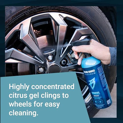 Bling Sauce Wheel Sauce Citrus Gel Wheel Cleaner, Cars, Trucks, SUVs, 24 oz | Citrus gel clings to brake dust and road grime on painted, powder-coated or chrome wheels without harming rubber - style: Wheel Sauce
