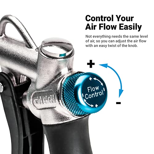 Capri Tools 2-Way Air Blow Gun Kit with Nozzles and Rubber Tips, 8-Piece