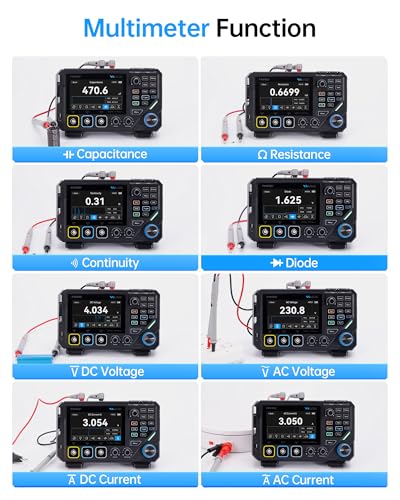FNIRSI 2D15P 100MHz Digital Oscilloscope Multimeter DDS Signal Generator 3 in 1, 2CH Automotive Oscilloscope Multimeter 19,999 TRMS Counts, 500MS/s Sampling, 4.3'' Touch Screen