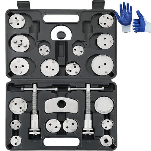 DASBET 24pcs Heavy Duty Disc Brake Caliper Tool Set | Disc Brake Caliper Compressor Wind Back Tool Brake Spreading Tools (Black, 24pcs) - color: Black, size: 24pcs