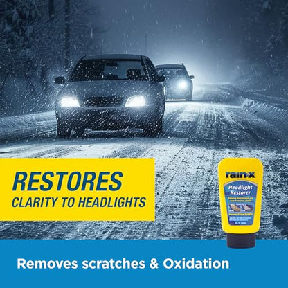 Rain-X 800001810 Headlight Restorer, Headlight Cleaner & Restoration Liquid for Hazy, Yellowed Headlights, Brings Lights Back to Like New Condition, No Tools Required & Long Lasting Result - style: Headlight Restorer Treatment