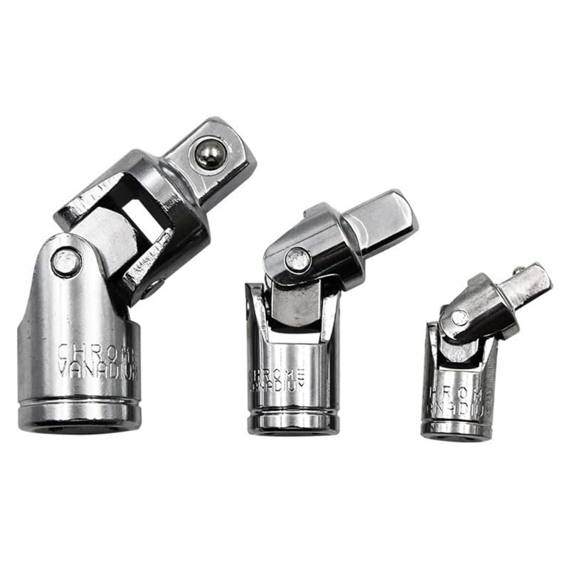 3PCS Universal Joint Set Ratchet Angle Extension Bar Socket Adapter Manual and Pneumatic Bendable Adapter Socket Tools NEW