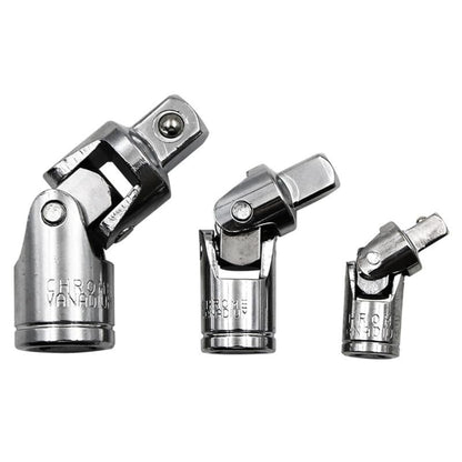 3PCS Universal Joint Set Ratchet Angle Extension Bar Socket Adapter Manual and Pneumatic Bendable Adapter Socket Tools NEW