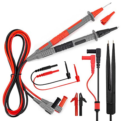 KAIWEETS Multimeter Test Lead Set for Electrical Testing, Soft Silicone Test Leads Kit for Fluke/AstroAI/INNOVA Multimeter Electronic Clamp Meter 11 PCS - size: 11PCS