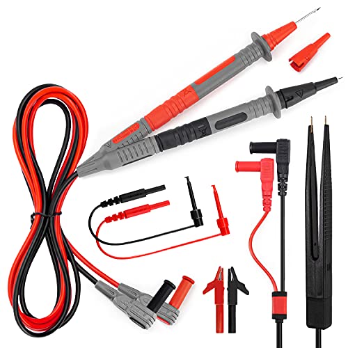 KAIWEETS Multimeter Test Lead Set for Electrical Testing, Soft Silicone Test Leads Kit for Fluke/AstroAI/INNOVA Multimeter Electronic Clamp Meter 11 PCS - size: 11PCS