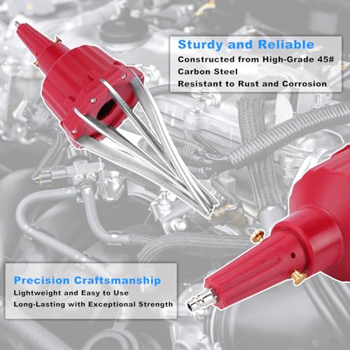 Pneumatic CV Joint Boot Expander Tool Kit,Expander Rod Spreader Installation Removal Tool with 15 Sets Clamps and 4 Air Hose Fittings for Rubber Boots Installation and Removal (Red) - color: Red