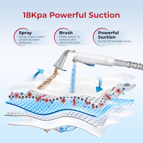Rosewill Multi-Purpose Portable Carpet and Upholstery Cleaner, Powerful Suction 18 KPa Spot Cleaner, 600W Motor, Car and Auto Detailer, Stain/Spot Remover; Versatile Use: Carpet, Sofa, Pet Hair - color: White