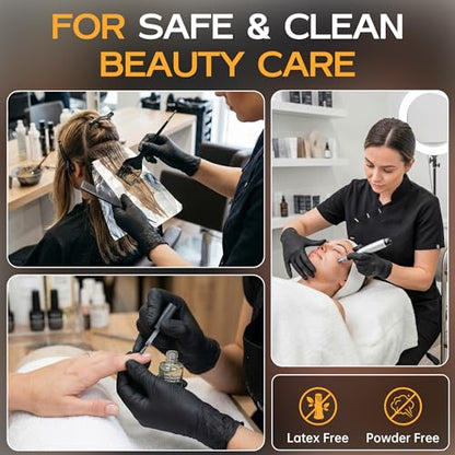 HEAVY DUTY 6 Mil Nitrile Gloves Disposable Latex Free Black Rubber Mechanic Tattoo Cleaning Cooking Gloves 1000PCs - color: Black-1000pcs, size: X-Large