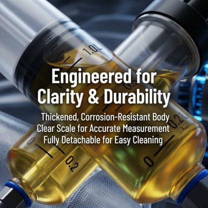 1 Pack 200cc Manual Oil Extractor Pump, Fluid Extractor, Large Syringe, Fluid Transfer Pump with 2pcs 22cm PVC Suction Tubes, Universal for Car Oil Change