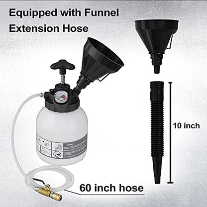 SMOTIVEPRO Automotive Transmission Fluid Pump ATF Filler System 3L Manual Fluid Transfer Pump with 12 Aluminum Alloy AdaptersTransmission Fluid Extractor