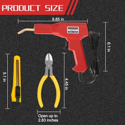 Car Plastic Welder, Vehicle Plastic Bumper Crack Repair Welder Gun Kit, 200PCS 4 Types Portable Automotive Hot Welding Staplers with Carry Case, Universal for SUV RV Truck