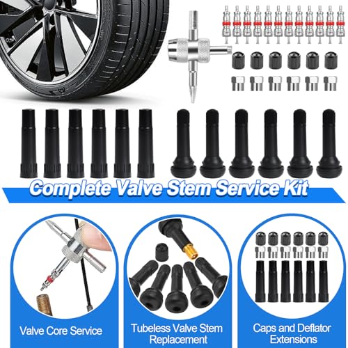Tire Plug Kit, 160 PCS Tubeless Tire Repair Kit with Metal T-Handle Tools, Repair Strips, Screw-in Repair Plugs, Valve Stem Service Accessories, Pressure Gauge, Gloves & Hard Case - color: 160Pcs Tire Repair Kit