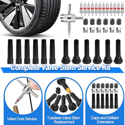 Tire Plug Kit, 160 PCS Tubeless Tire Repair Kit with Metal T-Handle Tools, Repair Strips, Screw-in Repair Plugs, Valve Stem Service Accessories, Pressure Gauge, Gloves & Hard Case - color: 160Pcs Tire Repair Kit