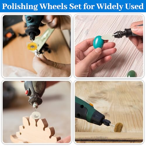 116 PCS Polishing Kit with 2 Polishing Compounds, Buffing Wheel Set for Dremel Rotary Tools, 1/8" Shank Accessories for Metal, Wood, Jewelry, Glass